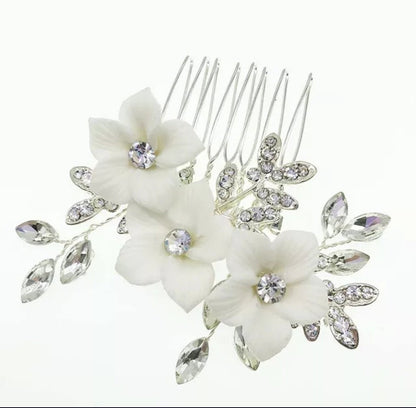 Bridal hair comb white bridal hair accessories wedding hair accessories wedding hair comb bridesmaids gift flower hair comb mini hair comb