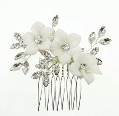 Bridal hair comb white bridal hair accessories wedding hair accessories wedding hair comb bridesmaids gift flower hair comb mini hair comb