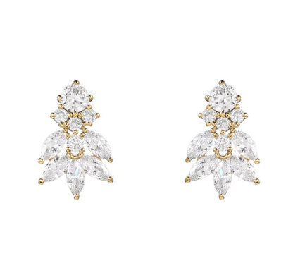 Rose gold earring for bride wedding earring Bridal earrings rose gold minimalist Bridal Earrings small bridal earrings wedding jewelry