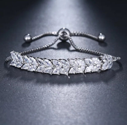 Zirconia Bridal Jewelry Set teardrop Bridal Necklace Earrings CZ Jewellery Wedding Jewelry for Brides Art Deco Jewelry