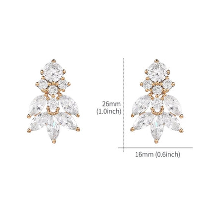 Rose gold earring for bride wedding earring Bridal earrings rose gold minimalist Bridal Earrings small bridal earrings wedding jewelry