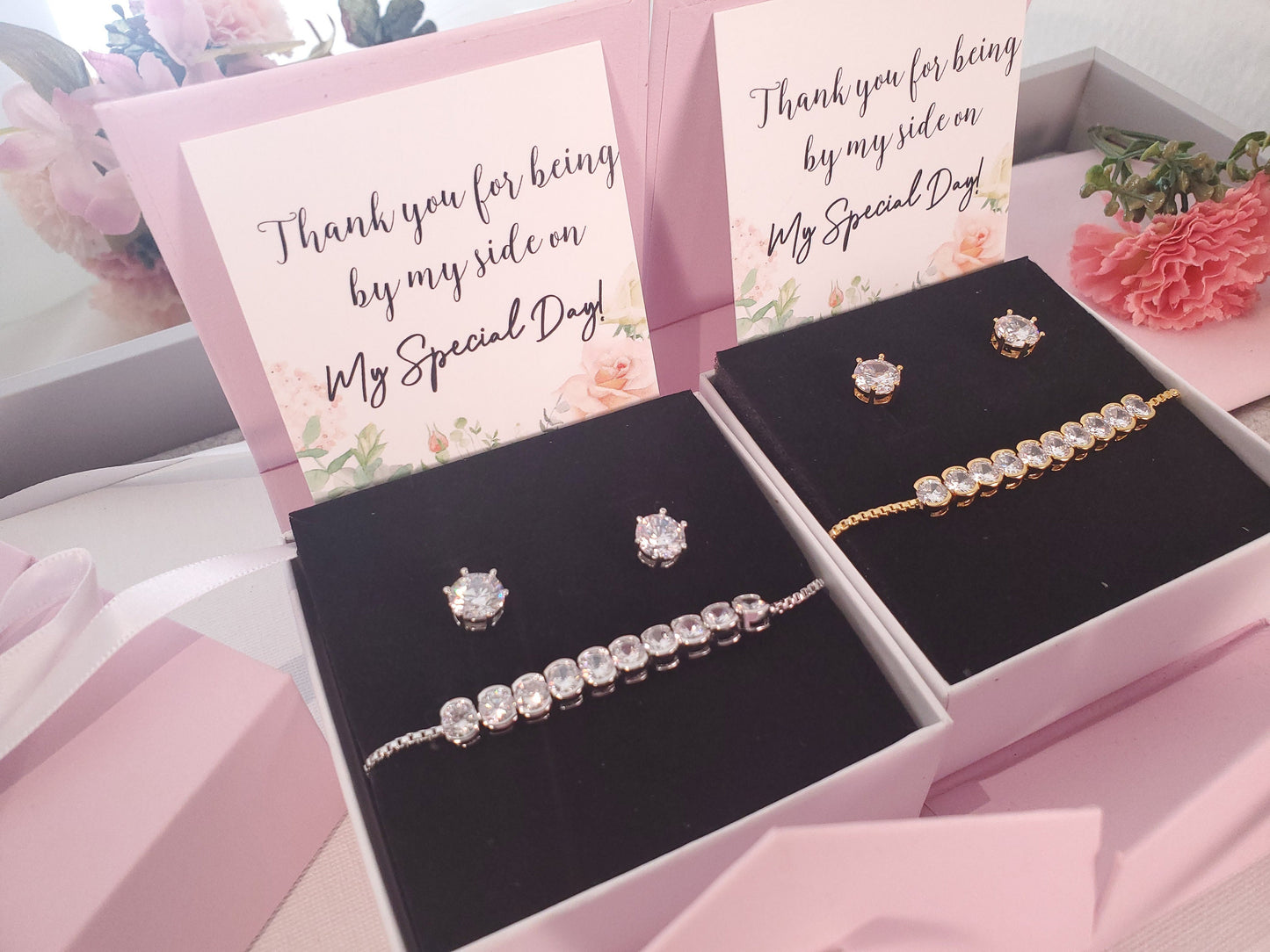 Bridesmaid Earring gift set bridesmaid proposal gift maid of honor gift silver jewelry gift set gold bridal party gift bridal jewelry set