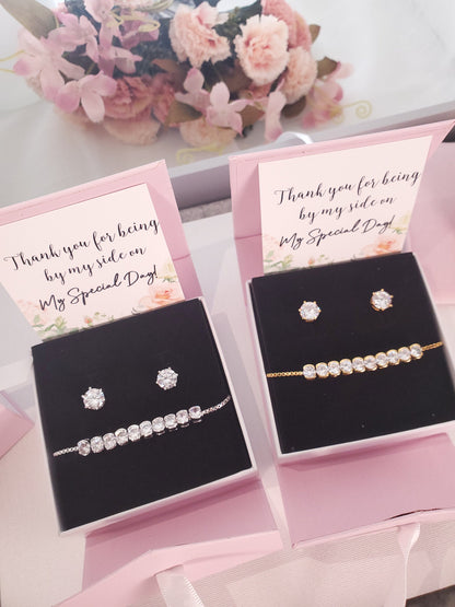 Bridesmaid Earring gift set bridesmaid proposal gift maid of honor gift silver jewelry gift set gold bridal party gift bridal jewelry set