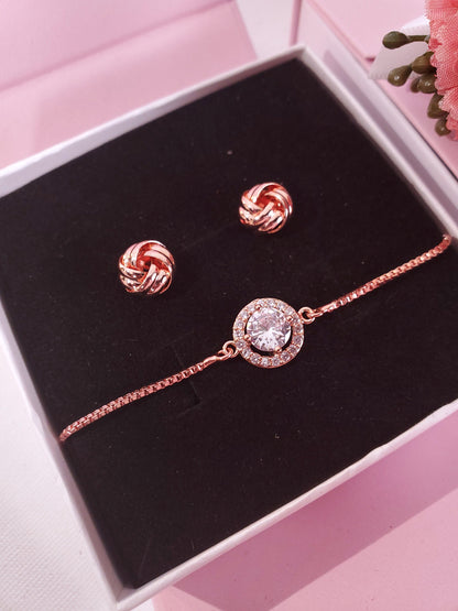 Personalized knot earring set rose gold Bridesmaid gift earrings Tie the knot earrings Bridesmaid earring gift set will you be my bridesmaid