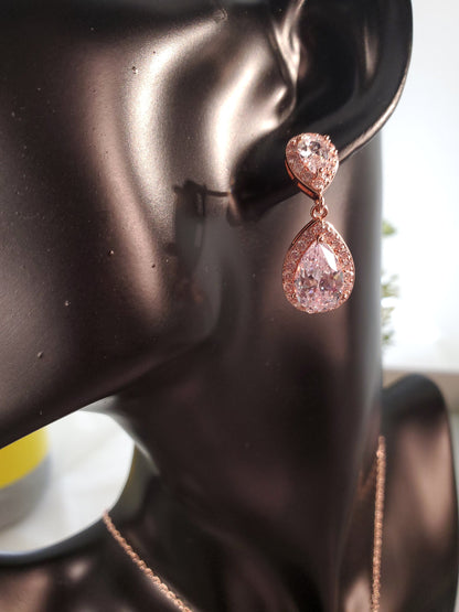 Wedding Earrings Personalized Bridesmaids gift jewelry set rose gold bridesmaid proposal earring bridal party maid of honorjewelry gift her