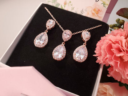 Wedding Earrings Personalized Bridesmaids gift jewelry set rose gold bridesmaid proposal earring bridal party maid of honorjewelry gift her