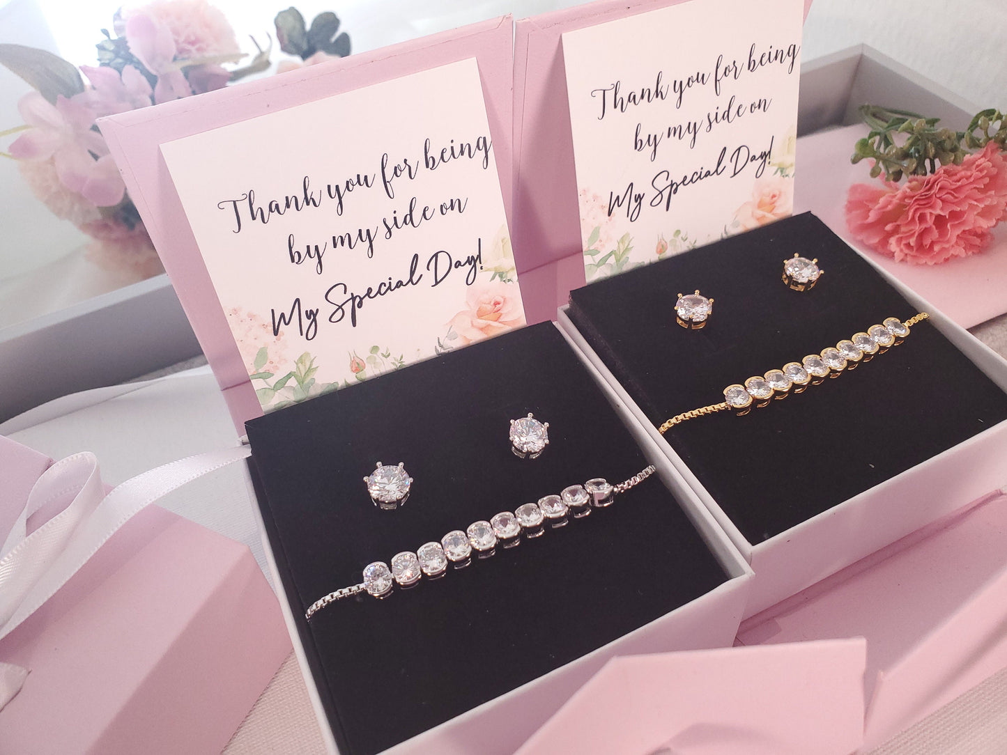 Bridesmaid Earring gift set bridesmaid proposal gift maid of honor gift silver jewelry gift set gold bridal party gift bridal jewelry set