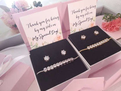 Bridesmaid Earring gift set bridesmaid proposal gift maid of honor gift silver jewelry gift set gold bridal party gift bridal jewelry set