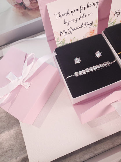 Bridesmaid Earring gift set bridesmaid proposal gift maid of honor gift silver jewelry gift set gold bridal party gift bridal jewelry set