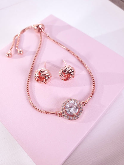 Personalized knot earring set rose gold Bridesmaid gift earrings Tie the knot earrings Bridesmaid earring gift set will you be my bridesmaid