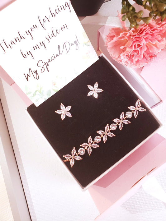 Flower earrings Bridesmaids gift set bridal party gift bridesmaid proposal gift flower bridesmaids earrings
