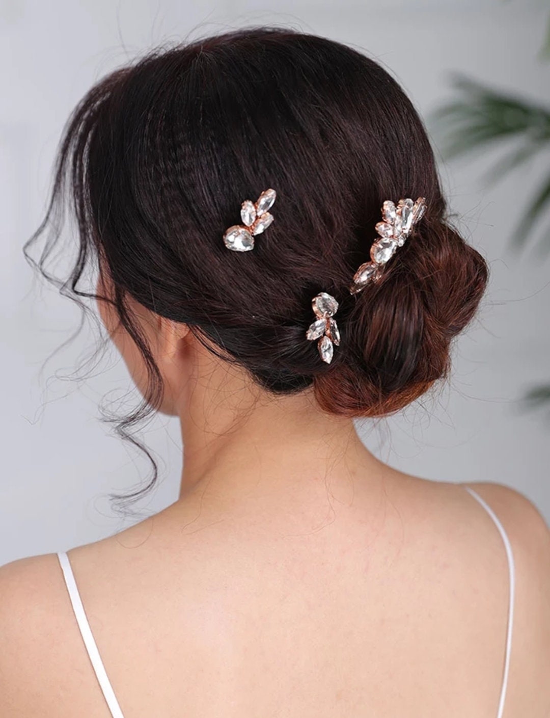 bridal hair pieces rose gold