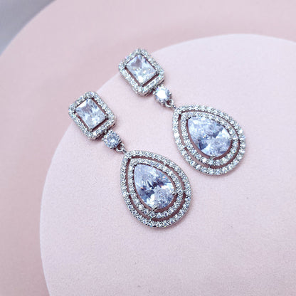 Bridal earrings tear drop