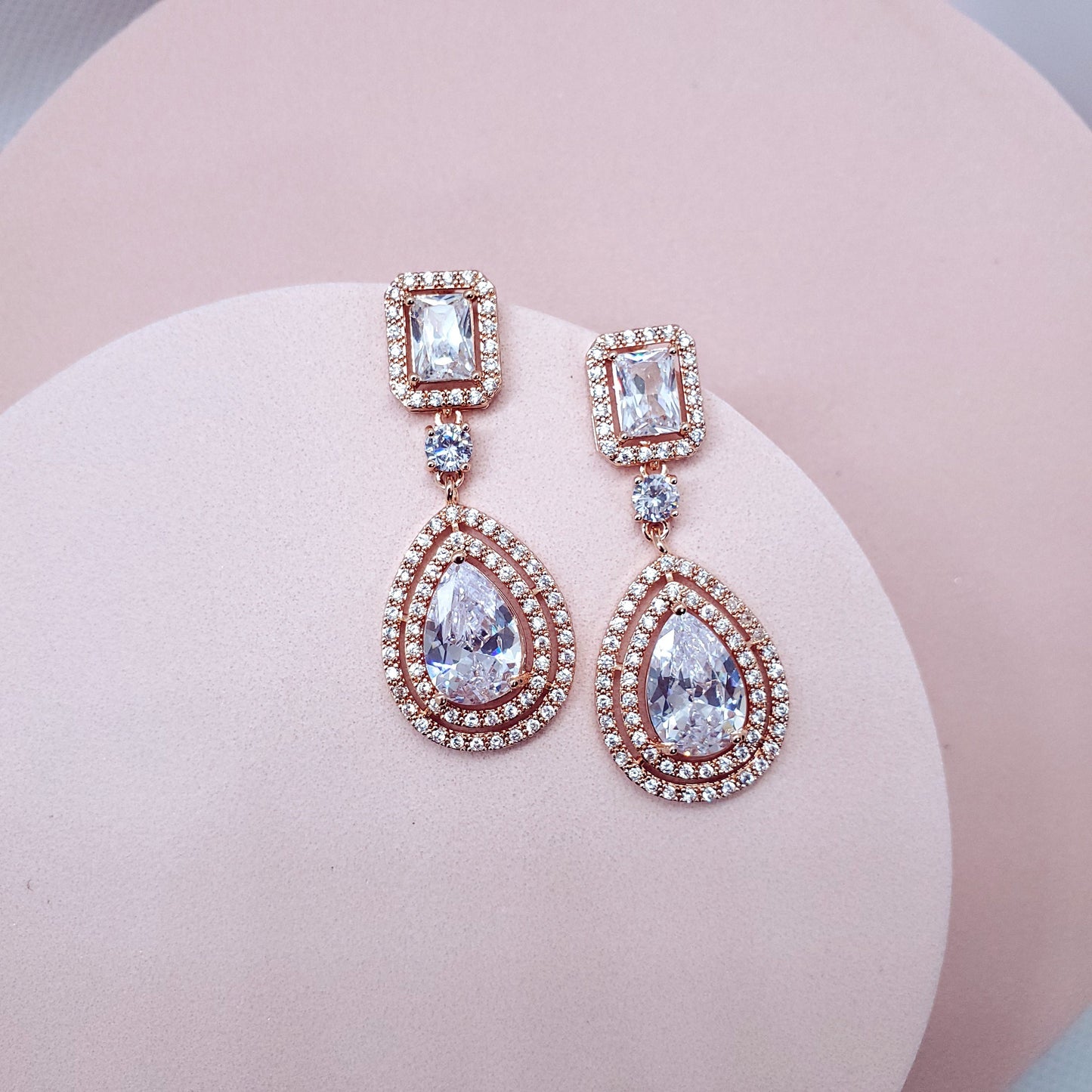 Bridal earrings tear drop