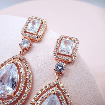 Bridal earrings tear drop