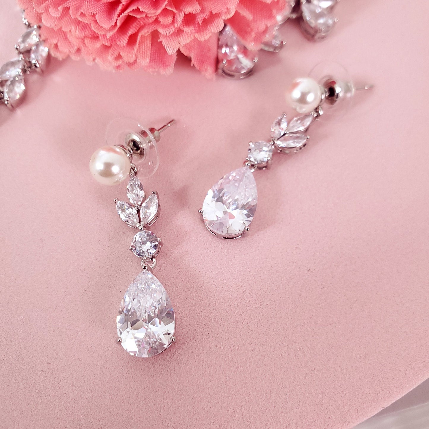 Bridal jewelry set for brides wedding jewelry bridal accessories bridal necklace wedding necklace bridal earrings wedding earrings silver
