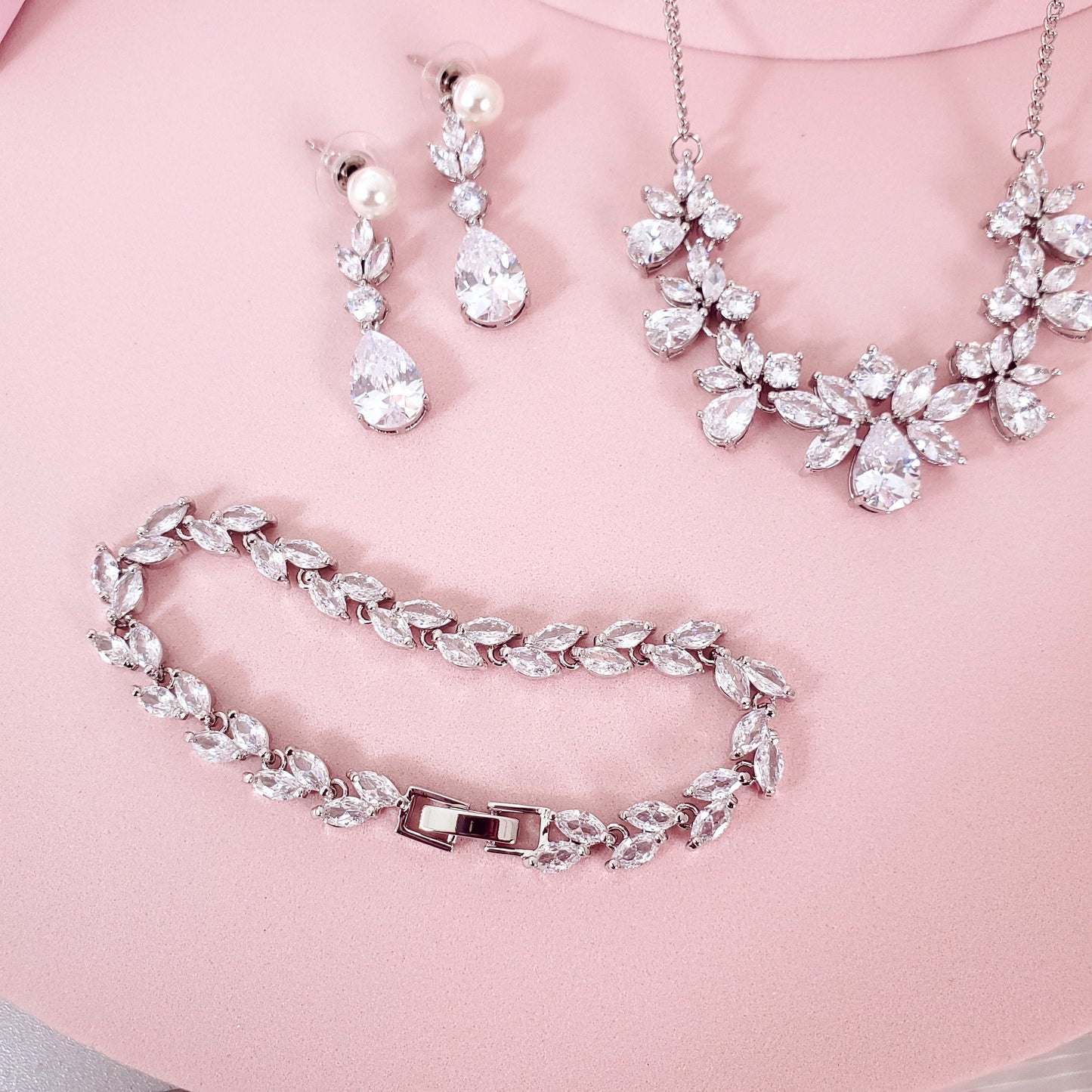 Bridal jewelry set for brides wedding jewelry bridal accessories bridal necklace wedding necklace bridal earrings wedding earrings silver
