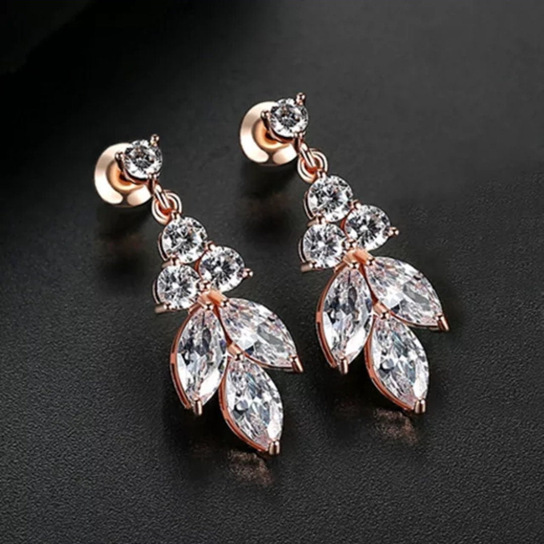 Bridesmaids proposal gift box bridal leaf earrings bridal party Gift bridesmaid proposal earrings will you be my bridesmaid bridal shower