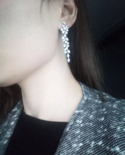 Dainty Bridal earrings crystal Silver wedding earrings bridal shower earrings for brides wedding earrings crystal earrings bridal jewelry