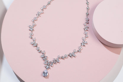 Wedding necklace Bridal jewelry set for brides silver bridal necklace sets bridal earrings set bridal accessories for wedding