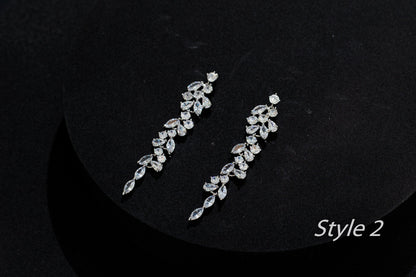 Bride necklace silver Wedding Jewelry bridal necklace and earrings set bridal Jewelry Set, zirconia necklace for Bride