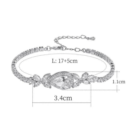 CZ Tennis Bracelet bridal jewelry bridal bracelet wedding bracelet simple teardrop bracelet for bride bracelet