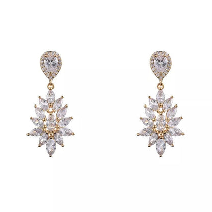 Wedding earrings for brides bridal earrings Zirconia drop wedding earrings silver earrings sets small drop earrings