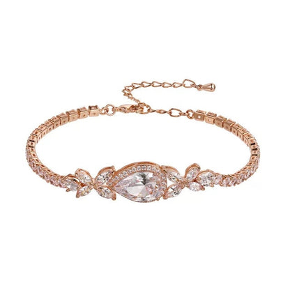 CZ Tennis Bracelet bridal jewelry bridal bracelet wedding bracelet simple teardrop bracelet for bride bracelet