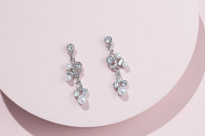 Bridal necklace set pearl silver bridal jewelry bridal necklace wedding jewelry wedding accessories wedding necklace set