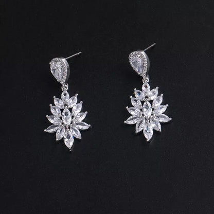 Wedding earrings for brides bridal earrings Zirconia drop wedding earrings silver earrings sets small drop earrings