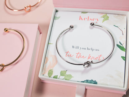 Knot bracelet bridesmaids bracelet bridal party gift flower Girl gift Junior bridesmaids bracelet jr. Bridesmaids gift knot bracelet