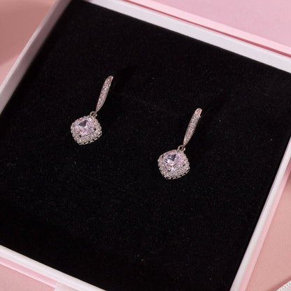 Bridemaids gift box Bridal earrings silver simple Bridal party Earrings bridesmaids earrings gift Bridesmaid Proposal gift box silver