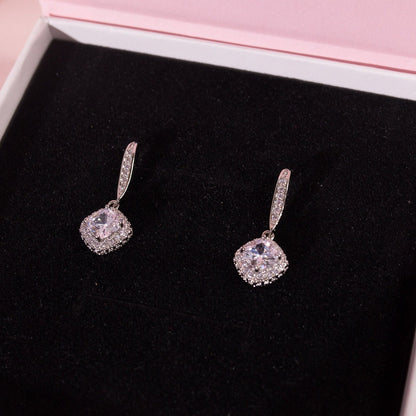 Bridemaids gift box Bridal earrings silver simple Bridal party Earrings bridesmaids earrings gift Bridesmaid Proposal gift box silver