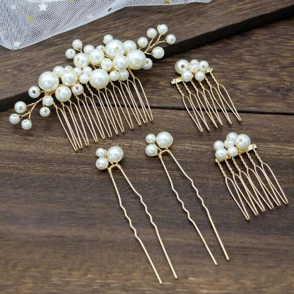 Pearl Hair Accessories - Bridal Pearl Comb Set