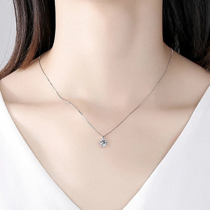 Dainty diamond necklace moissanite necklace 1ct pendant necklace certified moissanite necklace gift for her