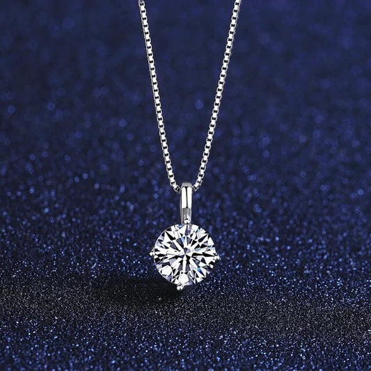 Dainty diamond necklace moissanite necklace 1ct pendant necklace certified moissanite necklace gift for her