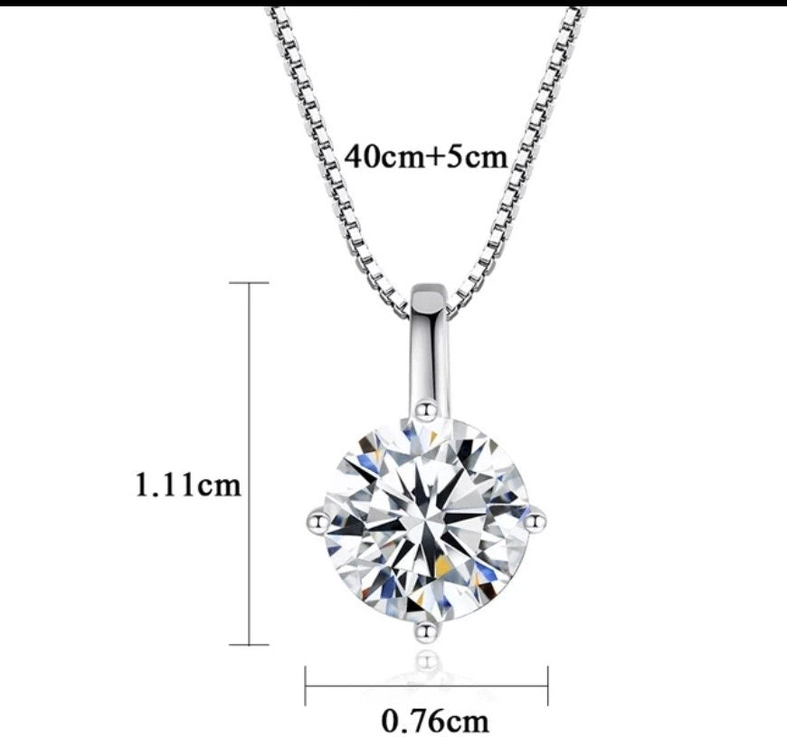 Dainty diamond necklace moissanite necklace 1ct pendant necklace certified moissanite necklace gift for her