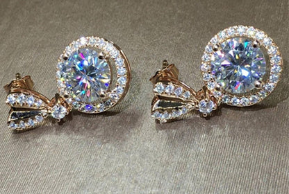 Swarovski diamond earring Round earrings bridesmaids earrings bridal party gift jewelry gift for wedding gift mother of bride gift set