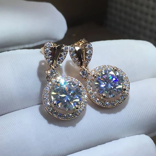 Swarovski diamond earring Round earrings bridesmaids earrings bridal party gift jewelry gift for wedding gift mother of bride gift set
