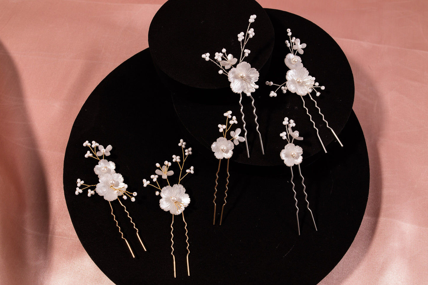 3 pc set Floral hair pins