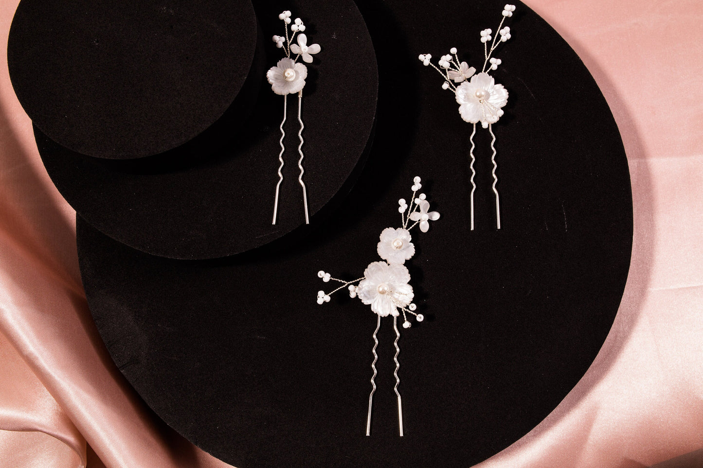 3 pc set Floral hair pins