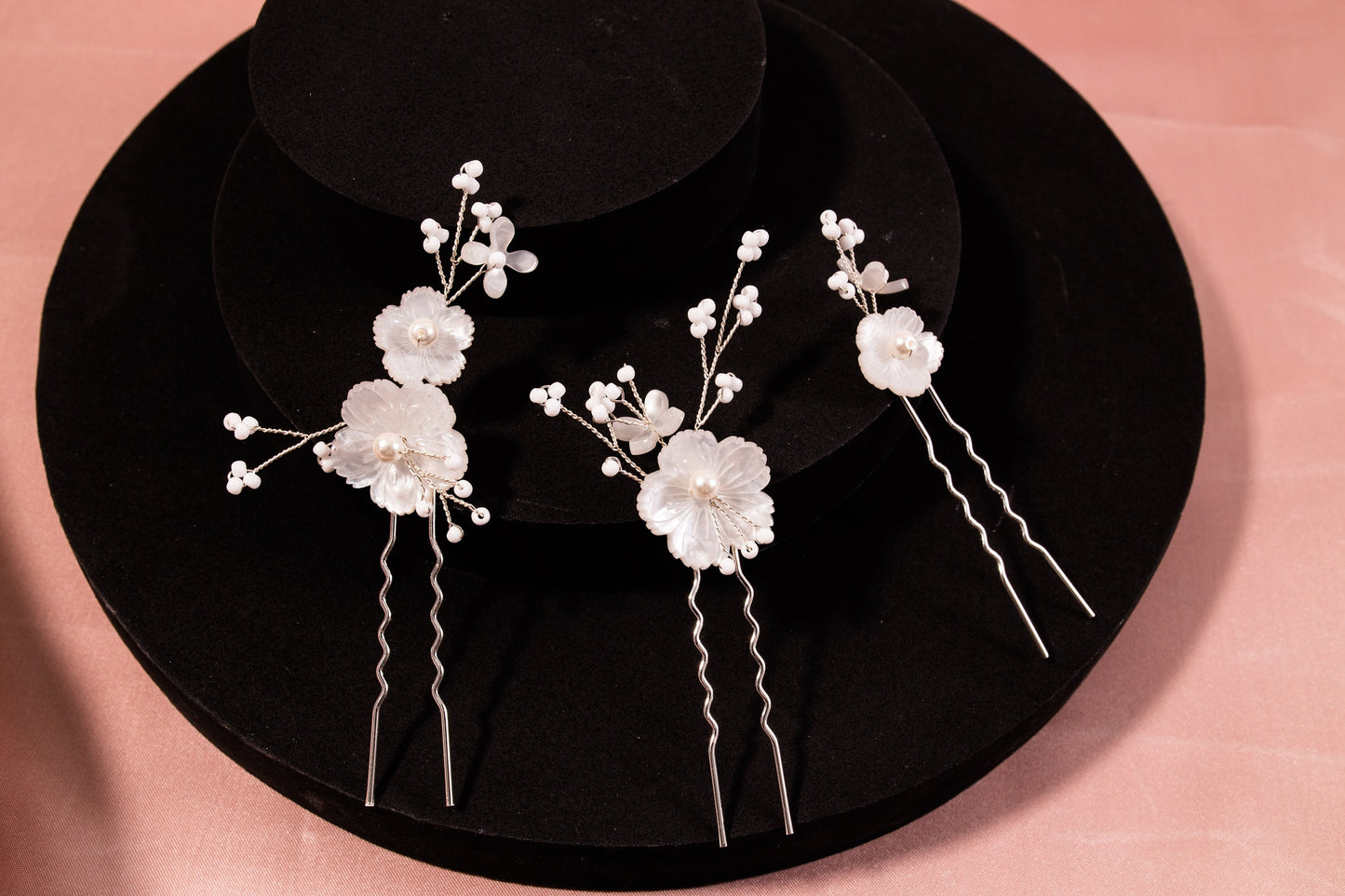 3 pc set Floral hair pins