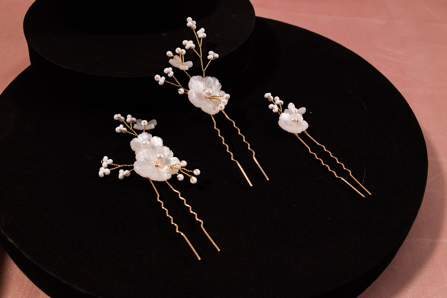 3 pc set Floral hair pins